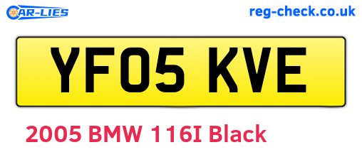 YF05KVE are the vehicle registration plates.
