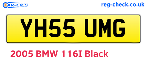 YH55UMG are the vehicle registration plates.