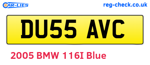 DU55AVC are the vehicle registration plates.