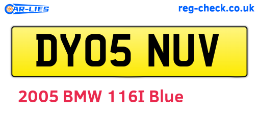 DY05NUV are the vehicle registration plates.
