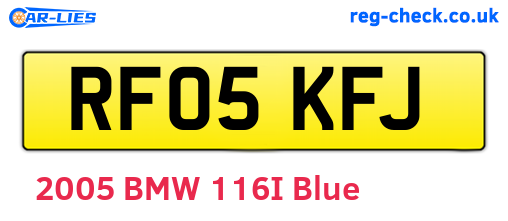 RF05KFJ are the vehicle registration plates.