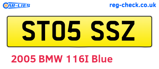 ST05SSZ are the vehicle registration plates.