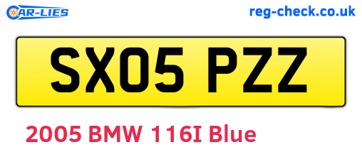 SX05PZZ are the vehicle registration plates.