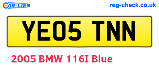 YE05TNN are the vehicle registration plates.