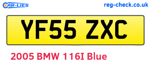 YF55ZXC are the vehicle registration plates.