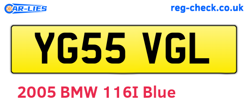 YG55VGL are the vehicle registration plates.
