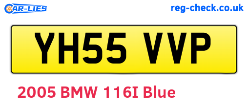 YH55VVP are the vehicle registration plates.