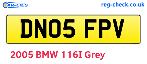 DN05FPV are the vehicle registration plates.
