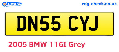 DN55CYJ are the vehicle registration plates.