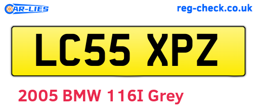 LC55XPZ are the vehicle registration plates.
