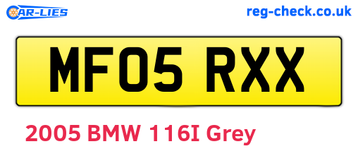MF05RXX are the vehicle registration plates.