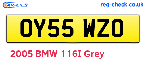 OY55WZO are the vehicle registration plates.