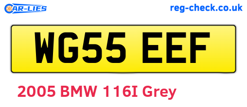 WG55EEF are the vehicle registration plates.