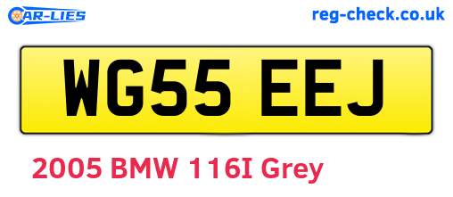 WG55EEJ are the vehicle registration plates.