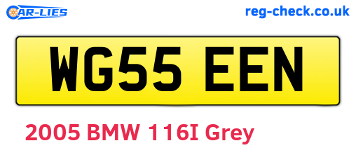 WG55EEN are the vehicle registration plates.