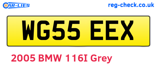 WG55EEX are the vehicle registration plates.