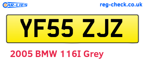 YF55ZJZ are the vehicle registration plates.