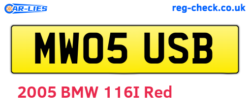 MW05USB are the vehicle registration plates.