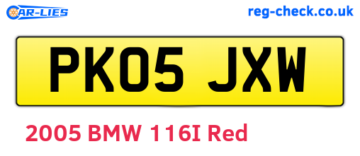 PK05JXW are the vehicle registration plates.