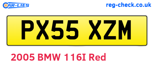 PX55XZM are the vehicle registration plates.