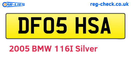 DF05HSA are the vehicle registration plates.