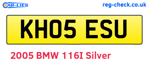 KH05ESU are the vehicle registration plates.
