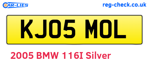 KJ05MOL are the vehicle registration plates.