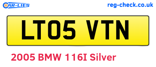 LT05VTN are the vehicle registration plates.