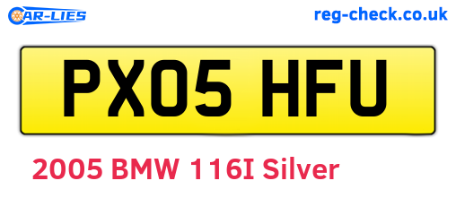PX05HFU are the vehicle registration plates.