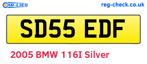SD55EDF are the vehicle registration plates.