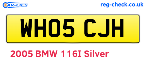 WH05CJH are the vehicle registration plates.