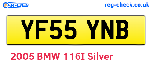 YF55YNB are the vehicle registration plates.