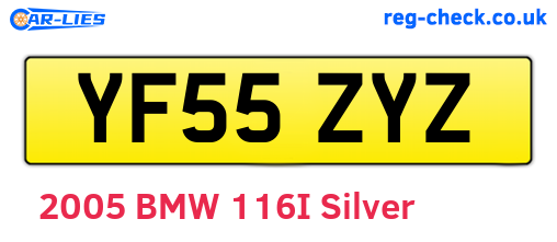 YF55ZYZ are the vehicle registration plates.