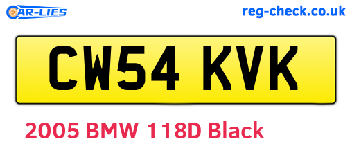 CW54KVK are the vehicle registration plates.