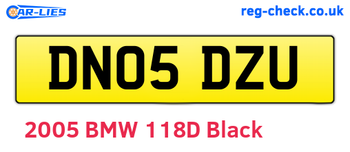 DN05DZU are the vehicle registration plates.