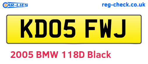 KD05FWJ are the vehicle registration plates.