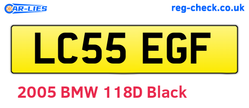 LC55EGF are the vehicle registration plates.