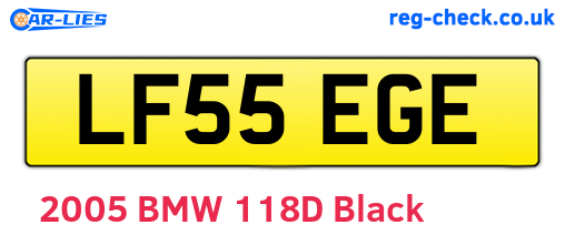 LF55EGE are the vehicle registration plates.