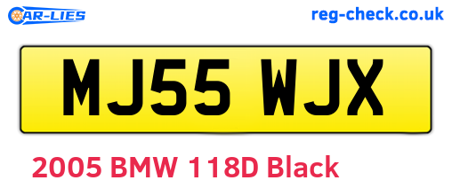 MJ55WJX are the vehicle registration plates.