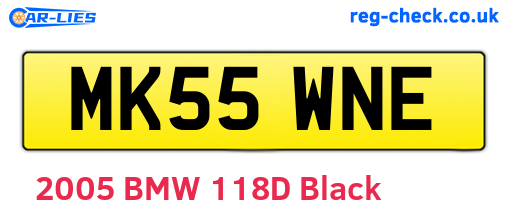 MK55WNE are the vehicle registration plates.