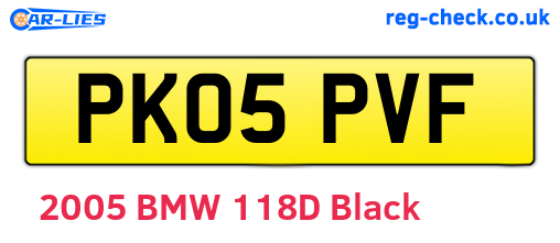 PK05PVF are the vehicle registration plates.
