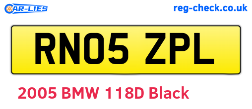 RN05ZPL are the vehicle registration plates.