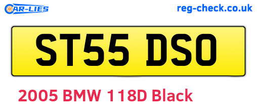 ST55DSO are the vehicle registration plates.