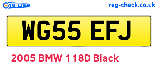WG55EFJ are the vehicle registration plates.