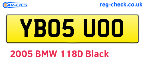 YB05UOO are the vehicle registration plates.