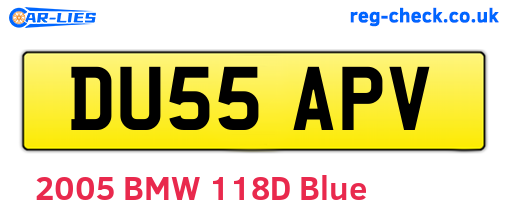 DU55APV are the vehicle registration plates.