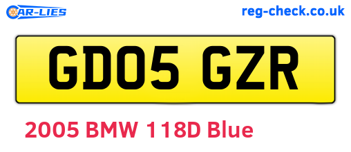 GD05GZR are the vehicle registration plates.