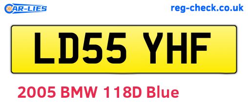 LD55YHF are the vehicle registration plates.
