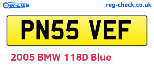 PN55VEF are the vehicle registration plates.