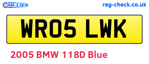 WR05LWK are the vehicle registration plates.